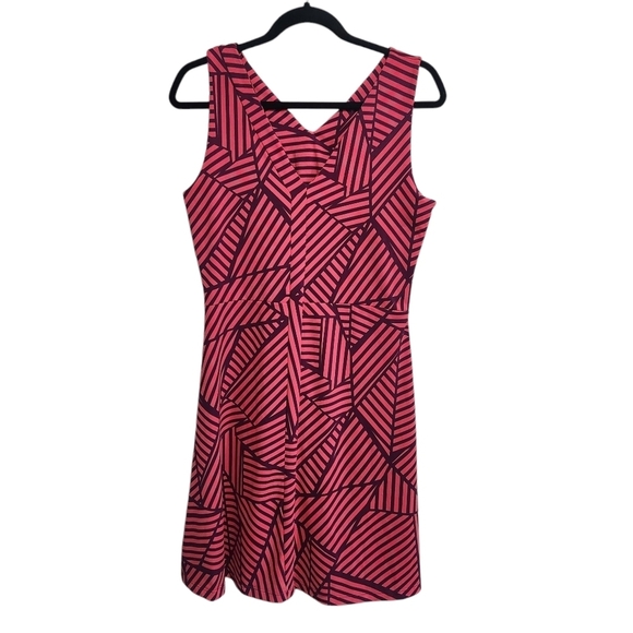 EUC TITLE NINE PINK PURPLE GEOMETRIC DREAM DRESS SZ M - Picture 1 of 5